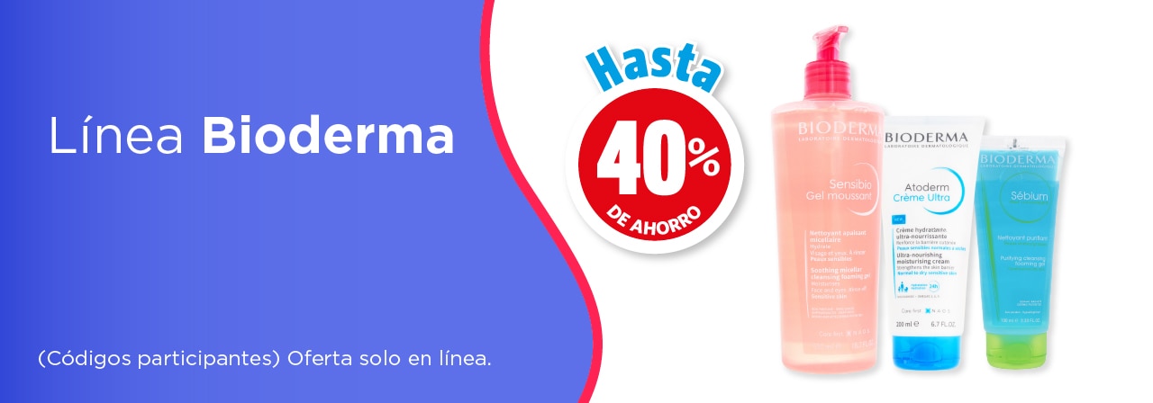 L&iacute;nea bioderma hasta 40% de ahorro